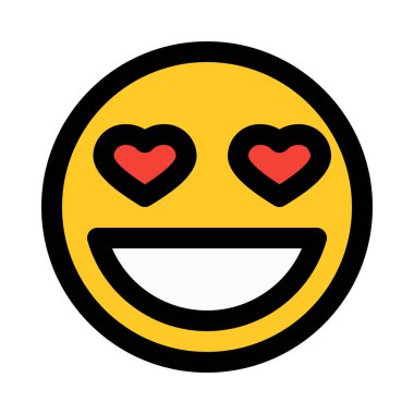 Aşk emoji, renkli vektör çizim düşmek