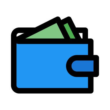 Banknot tam cüzdan, renkli vektör çizim