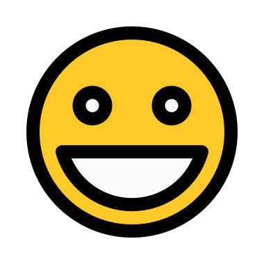 Sırıtan ifade emoji, renkli vektör çizim