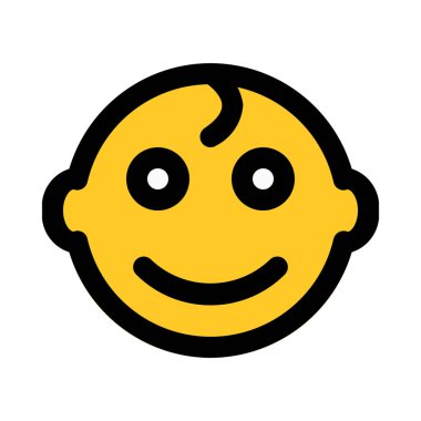 Mutlu bir çocukluk emoji, renkli vektör çizim