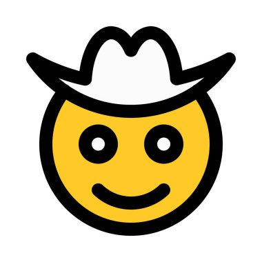 Mutlu kovboy ifade, renkli vektör çizim