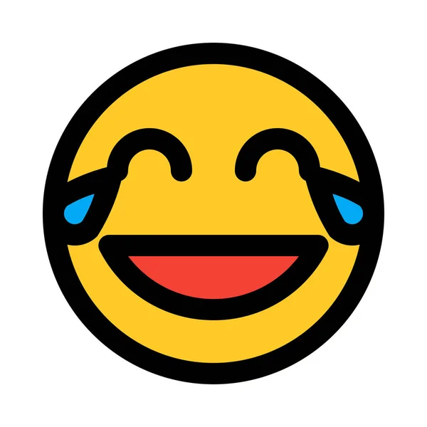 Emoji Com Lágrima Alegria Ilustração Vetorial Colorida —  Vetores de Stock
