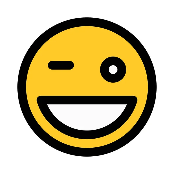 Χαμογελώντας Emoji Winking Πολύχρωμο Διανυσματικά Εικονογράφηση — Διανυσματικό Αρχείο