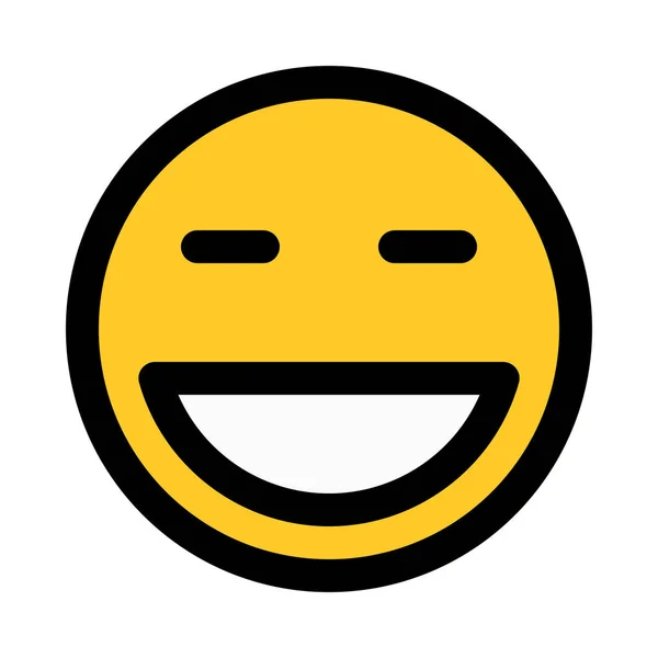 Emoji Sorridente Occhi Chiusi Illustrazione Vettoriale Colorata — Vettoriale Stock