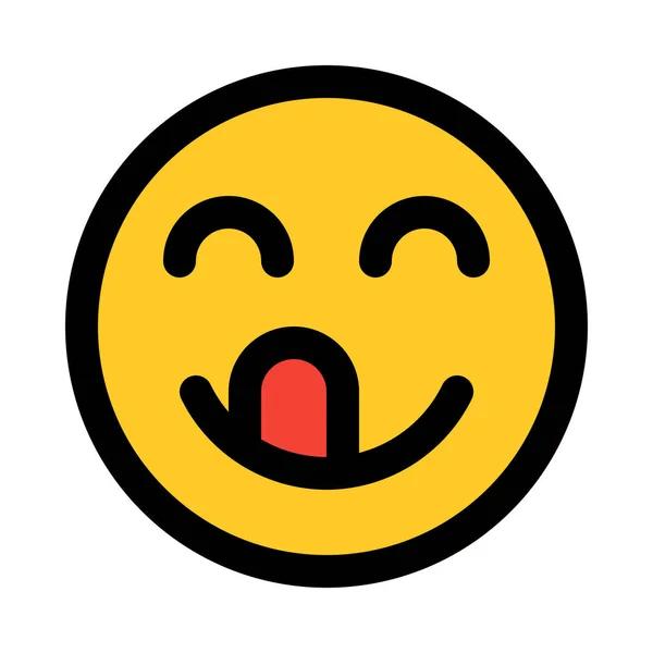 Yummy Πρόσωπο Emoticon Πολύχρωμο Διανυσματικά Εικονογράφηση — Διανυσματικό Αρχείο