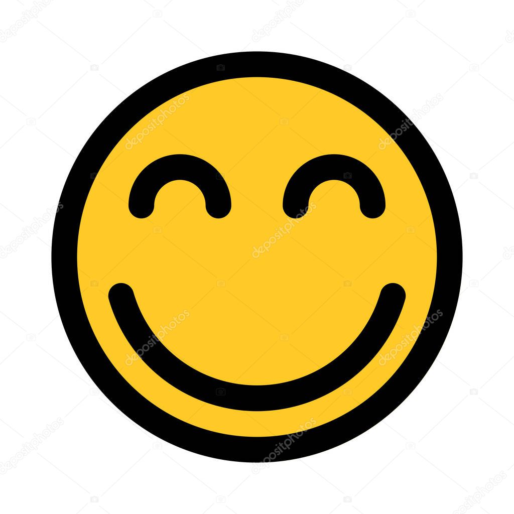 Happy face emoji, colorful vector illustration