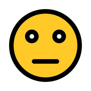 İfadesiz tarafsız emoji, renkli vektör çizim