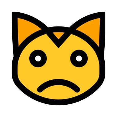 Üzgün ifade kedi emoji, renkli vektör çizim