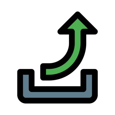 Eğri yükleme ok, renkli vektör çizim