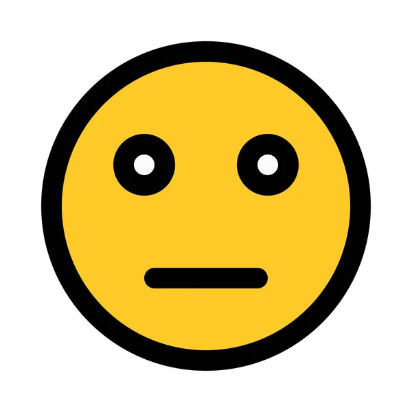 Ausdrucksloses Neutrales Emoji Bunte Vektorillustration — Stockvektor