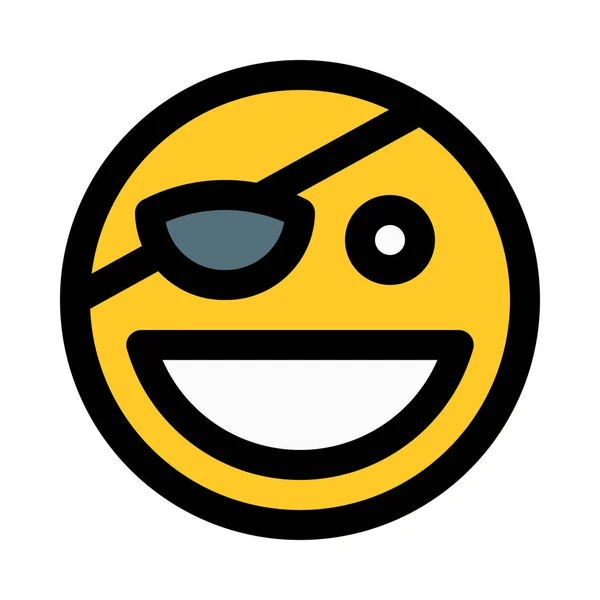 Grinning Emoji Pirata Ilustração Vetorial Colorido —  Vetores de Stock