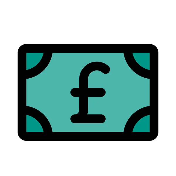 Pfund Banknote Bunte Vektorillustration — Stockvektor