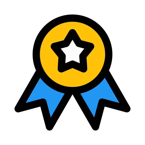 Badge Récompense Ruban Conception Icône Vectorielle — Image vectorielle