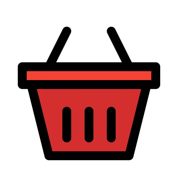 Retail Store Shopping Basket Vector Icon Design — Stock Vector