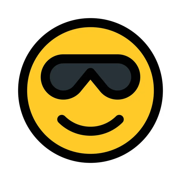 Leende Emoji Med Solglasögon Färgglada Vektorillustration — Stock vektor
