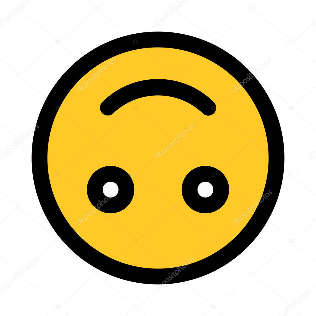 Upside down emoji, colorful vector illustration