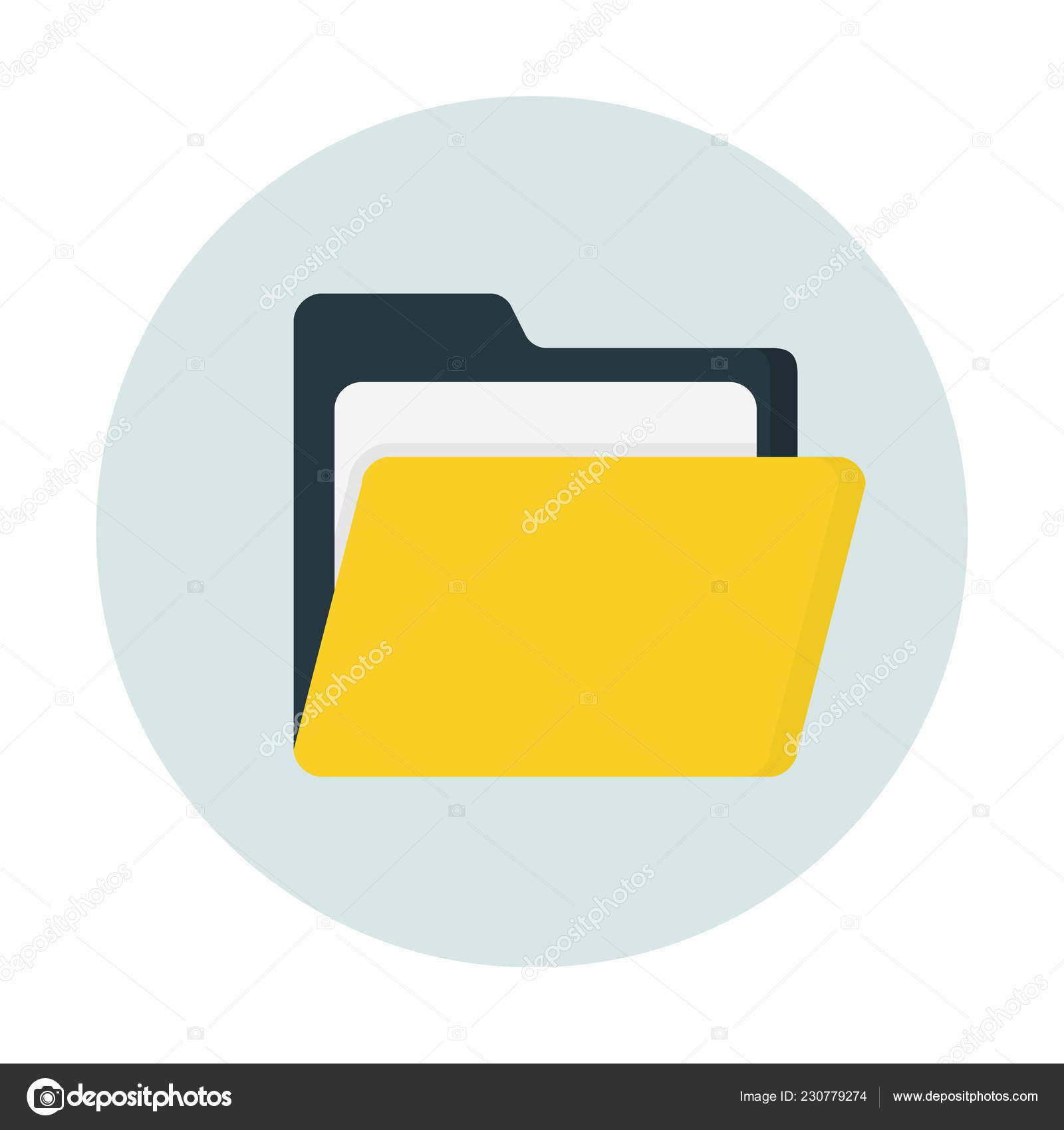 Open File Folder Icon Simple Vector Illustration Stock Vector Image by