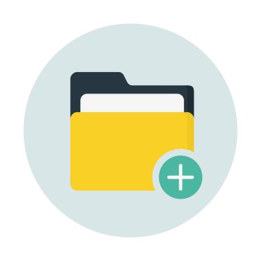 Dosya klasör simgesine, basit vektör çizim Ekle