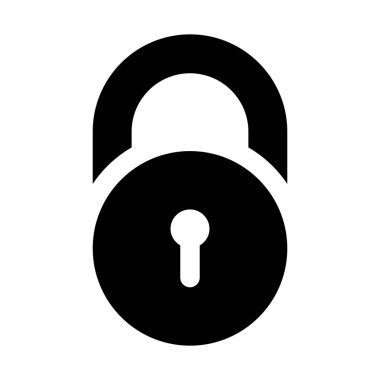 Kapı kilit simgesi, basit vektör çizim