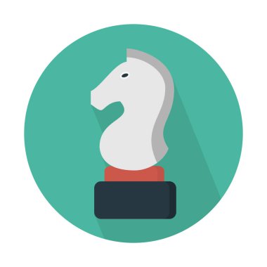 Şövalye satranç parçası simgesi, basit vektör çizim