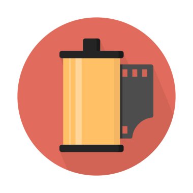 Vintage kamera rulo simgesi, basit vektör çizim