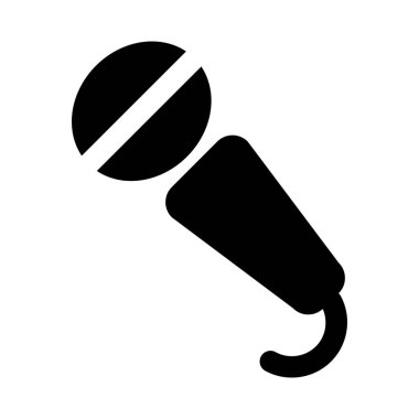 Karaoke müzik mikrofon simgesi, basit vektör çizim