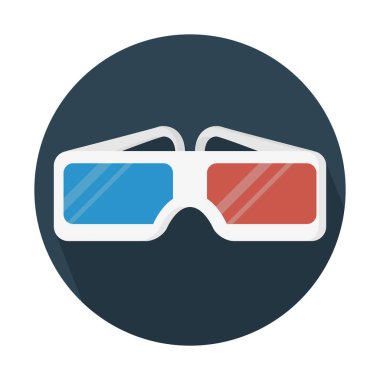 3D gözlük simgesi, basit vektör çizim