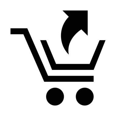 alışveriş sepeti üzerinden basit vektör illüstrasyon simge dışarı aktarma