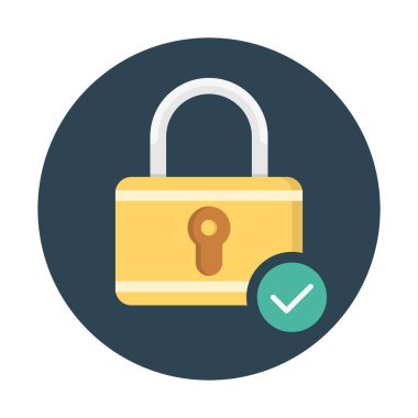 Güvenlik kilidi simgesi, basit vektör çizim doğrulanmadı