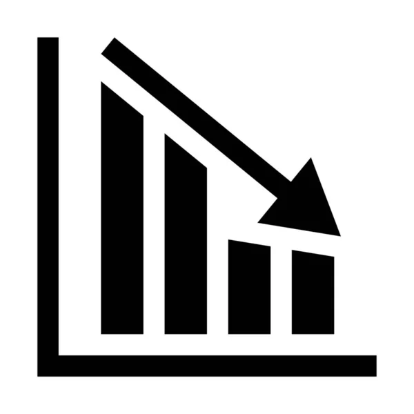 Grafico Barre Giù Icona Semplice Illustrazione Vettoriale — Vettoriale Stock