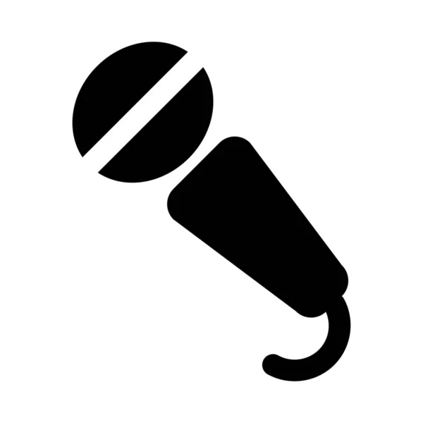 Karaoke Muzyka Ikonę Mikrofonu Proste Wektor Ilustracja — Wektor stockowy