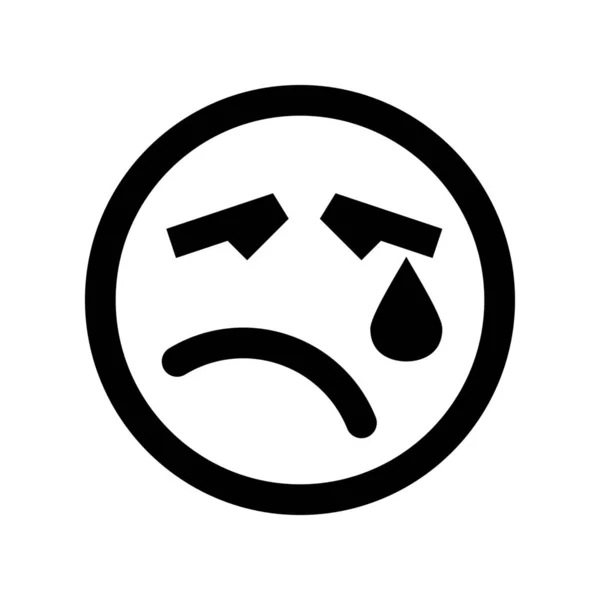 Icône Emoji Pleurer Bouleversée Illustration Vectorielle Simple — Image vectorielle