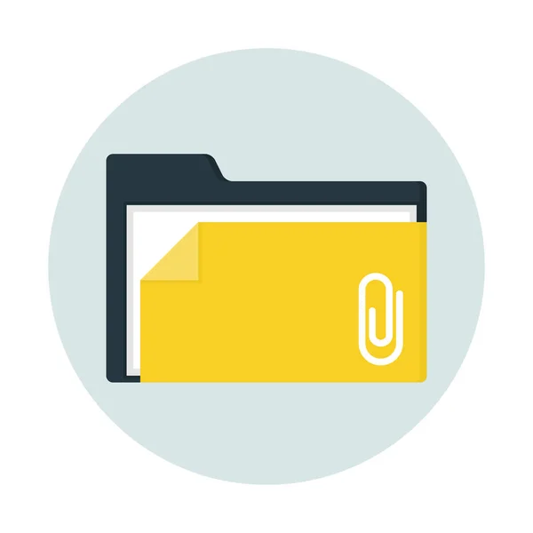 Icono Archivo Adjunto Carpeta Documento Ilustración Vectorial Simple — Vector de stock