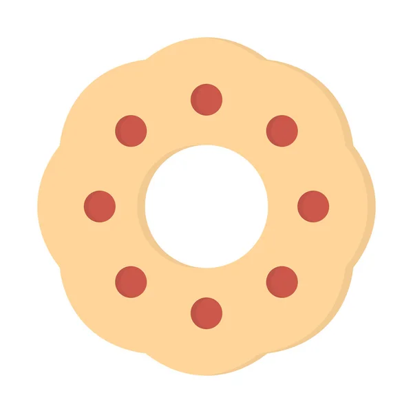 Lekker Gebakken Donut Pictogram Eenvoudige Vectorillustratie — Stockvector