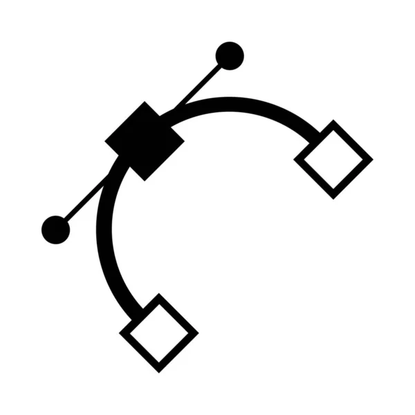 Tangente Pfad Gezeichnet Symbol Einfache Vektorillustration — Stockvektor