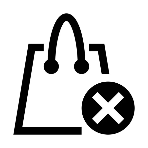 Simple Vector Illustration Icon Shopping Bag Cross — Stock Vector