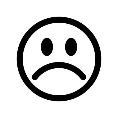 Üzgün yüz emoji simgesi, basit vektör çizim