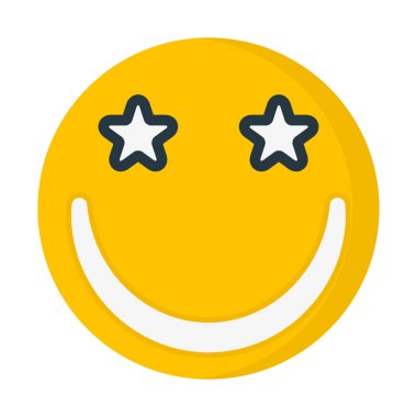 göz yıldız emoji simgesini, basit vektör çizim