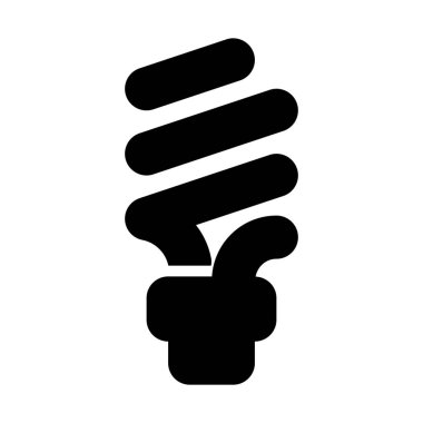 Kompakt Floresan ampul simgesi, basit vektör çizim