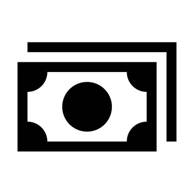 Banknot, nakit para birimi simgesi, basit vektör çizim