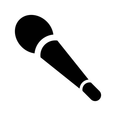 Akülü stüdyo mikrofon simgesi, basit vektör çizim