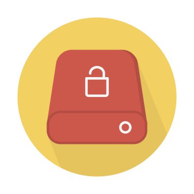 Anahtarcı korunan sürücünün simgesini, basit vektör çizim