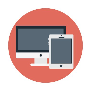 Masaüstü ve tablet simgesi, basit vektör çizim