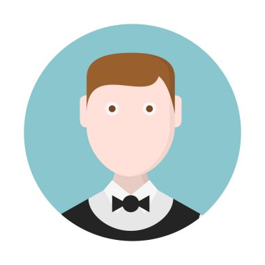 Genç beyefendi adam simgesi, basit vektör çizim