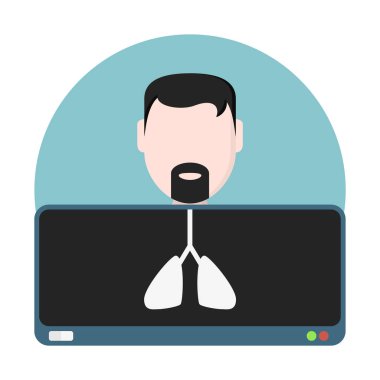 akciğer röntgeni simgesi, basit vektör çizim