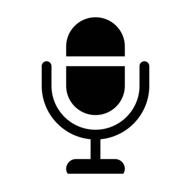 Klasik mikrofon standı simgesi, basit vektör çizim ile