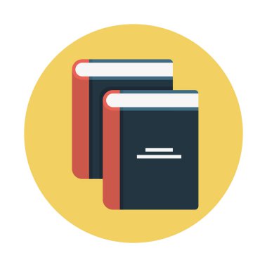 Ders kitapları koleksiyonu simgesi, basit vektör çizim