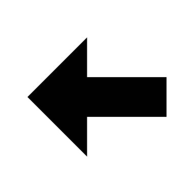 dolu - yön, basit vektör çizim sol ok