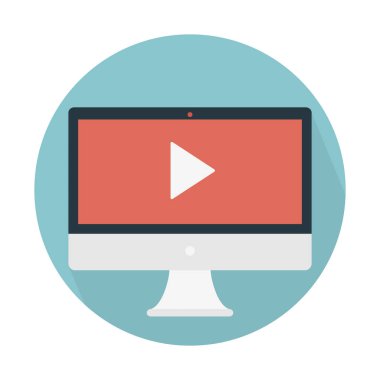 video monitör simgesini, basit vektör çizim