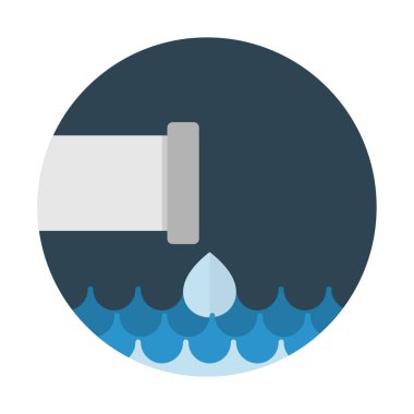 Su atık drenaj simgesi, basit vektör çizim